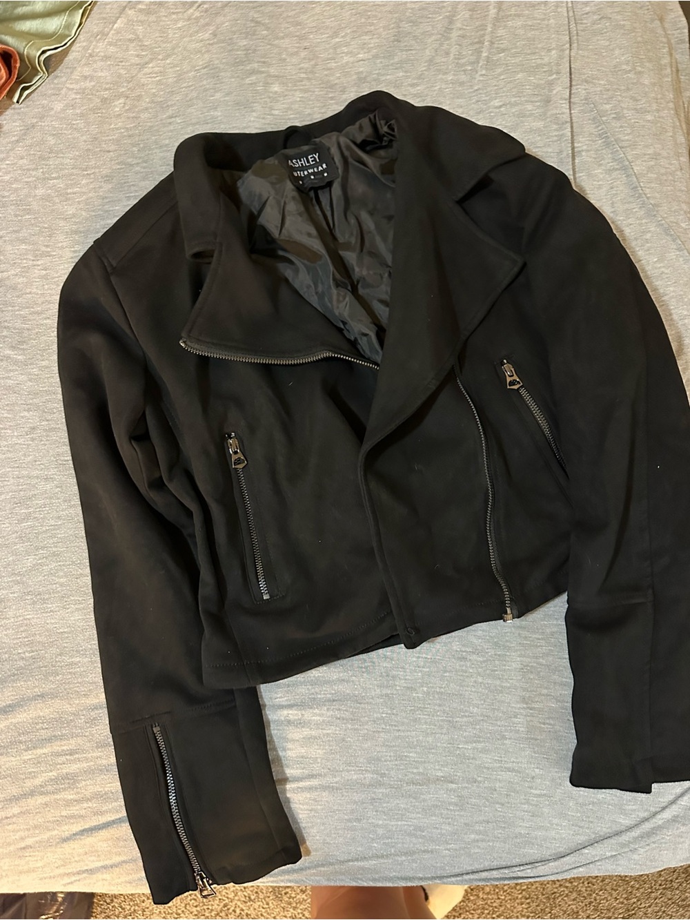 Francescas Black Cropped Moto Jacket